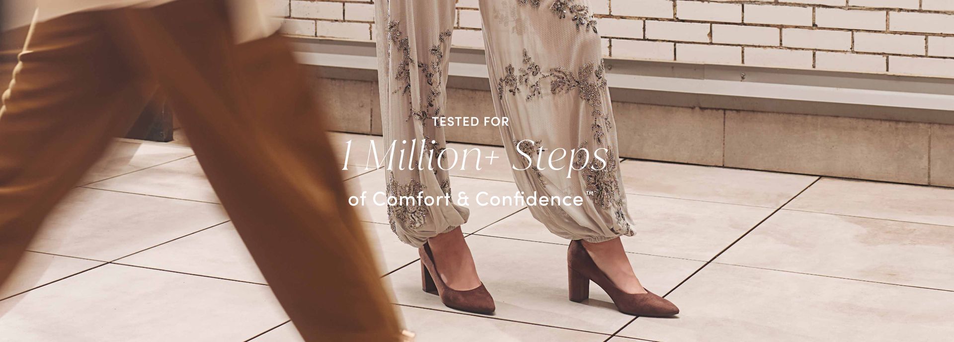 the legs of two models wearing Lifestride shoes, with the text 
