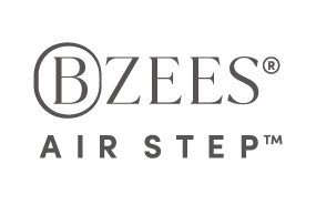 White background with the BZees Air Step logo in gray font. 
