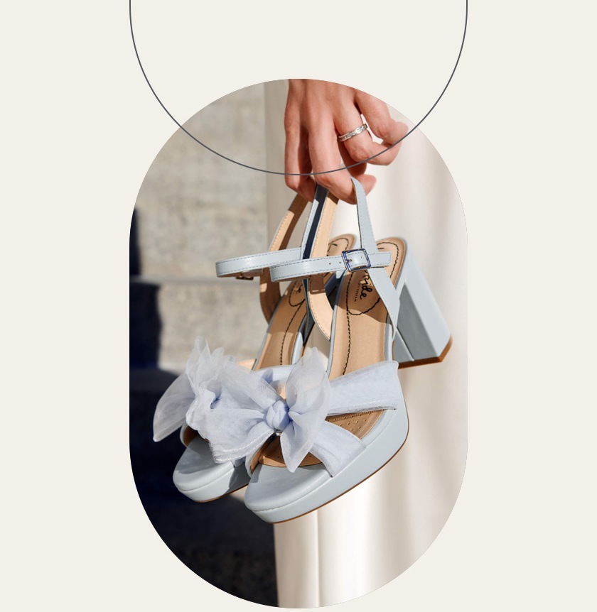 wedding shoes by lifestride in baby blue