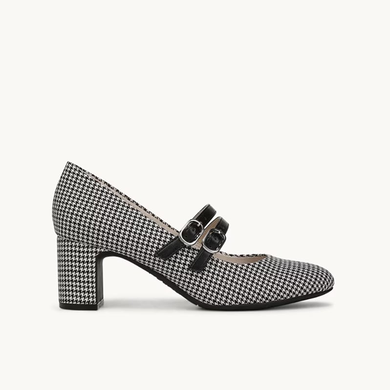 a black and white houndstooth Lifestride heel