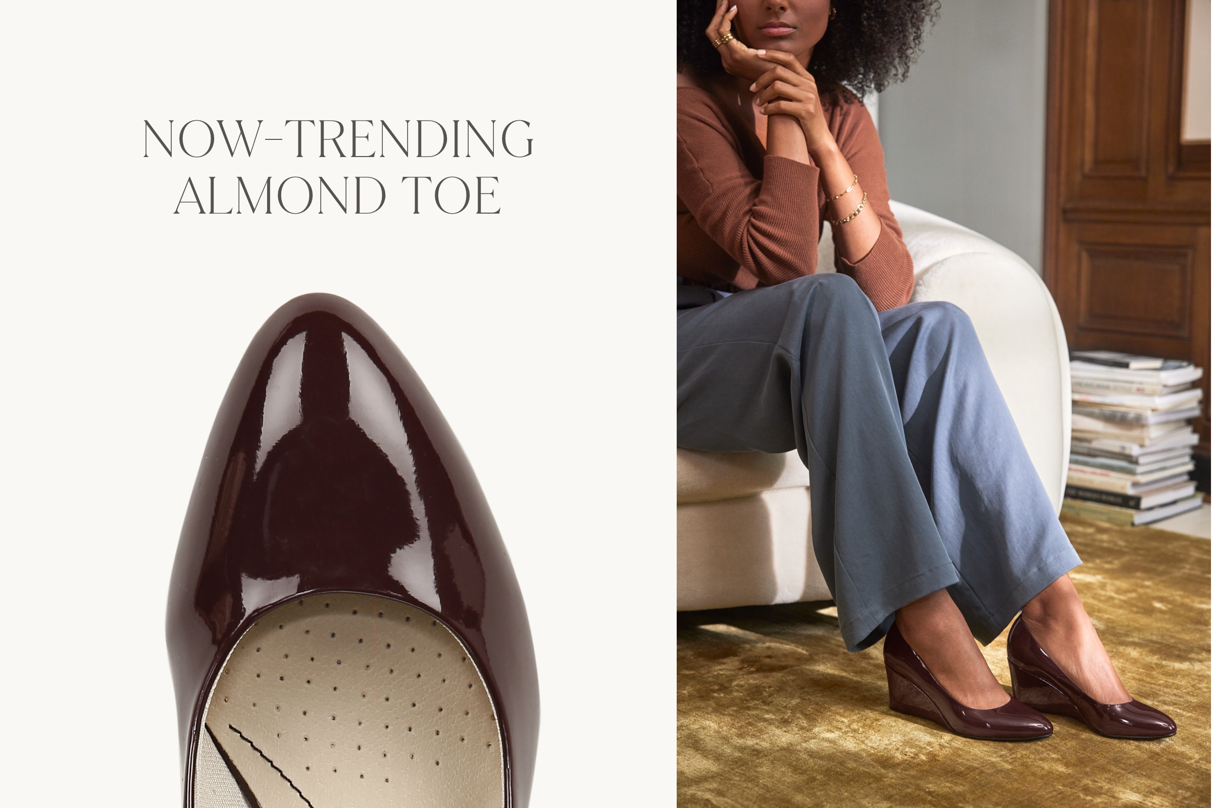 now trending. almond toe shoes