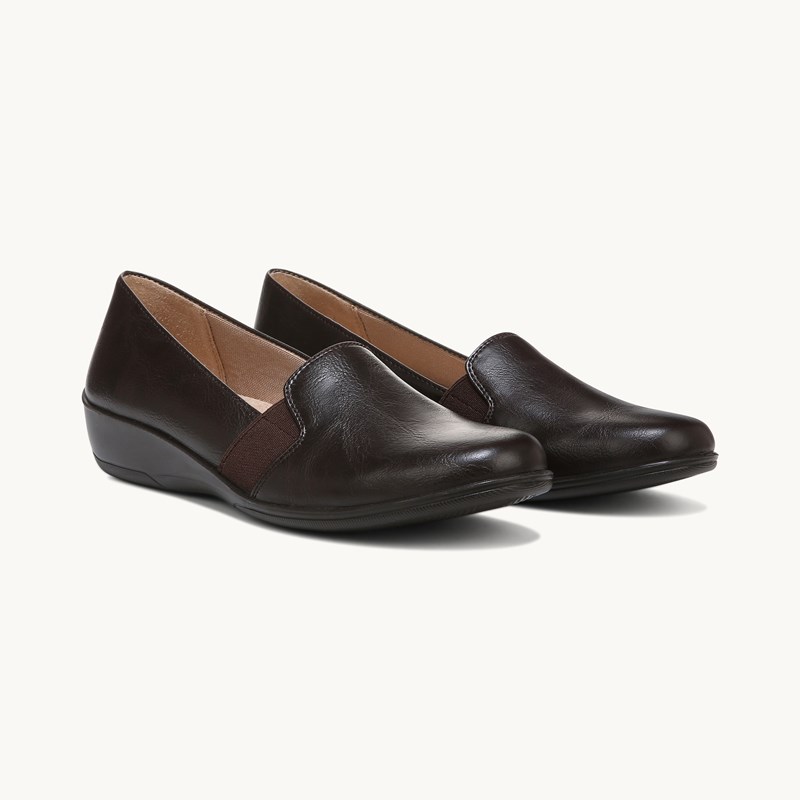 LifeStride Isabelle Loafer Shoes (Dark Chocolate) Leather 9.0 M