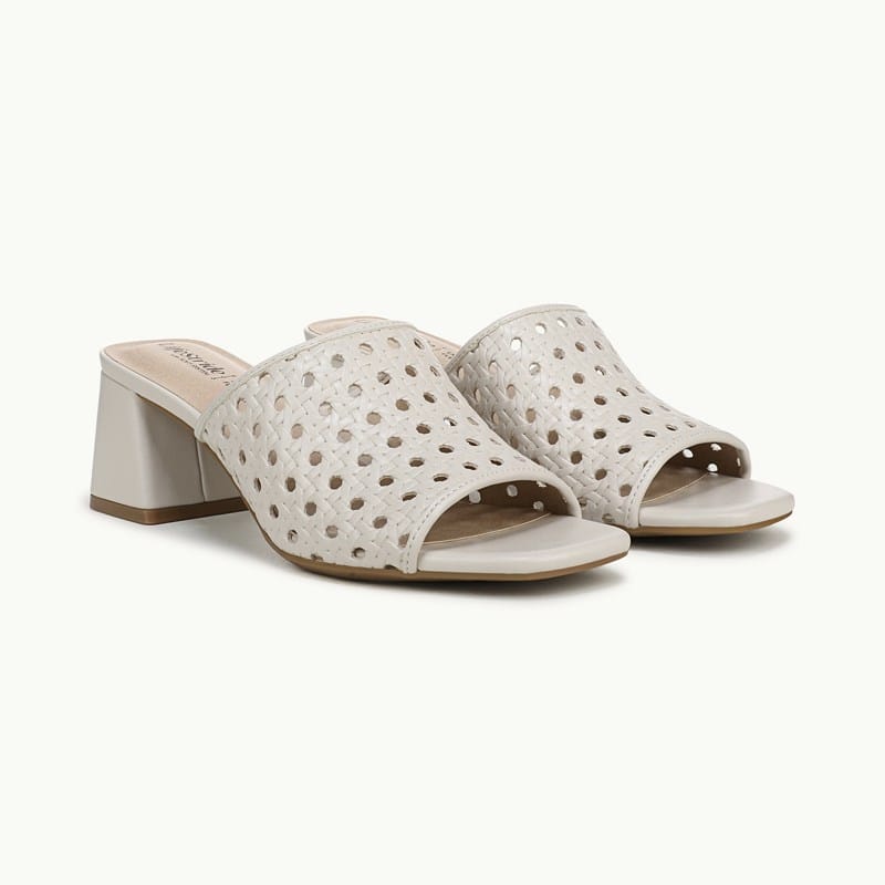 LifeStride Shoes Colette 3 Slide Sandal (Bone White Faux Leather) 9.0 W