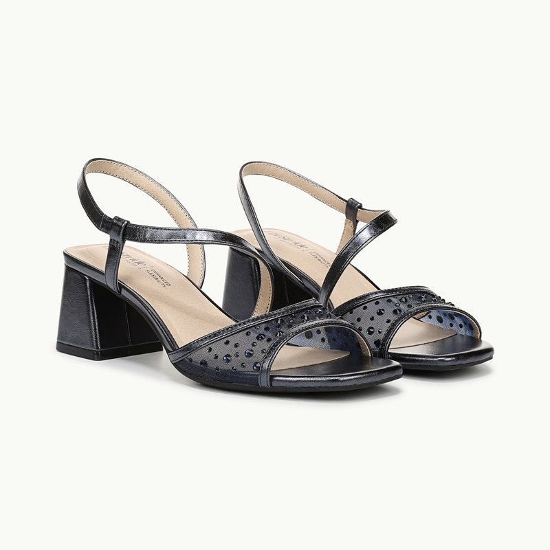 LifeStride Shoes Cheyenne Slingback Sandal (Lux Navy Mesh/faux Leather) 12.0 M