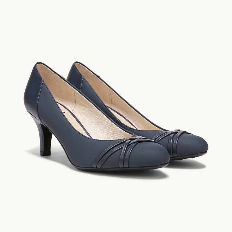 LifeStride Pascal Pump Shoes (Lux Navy) Leather 5.0 M