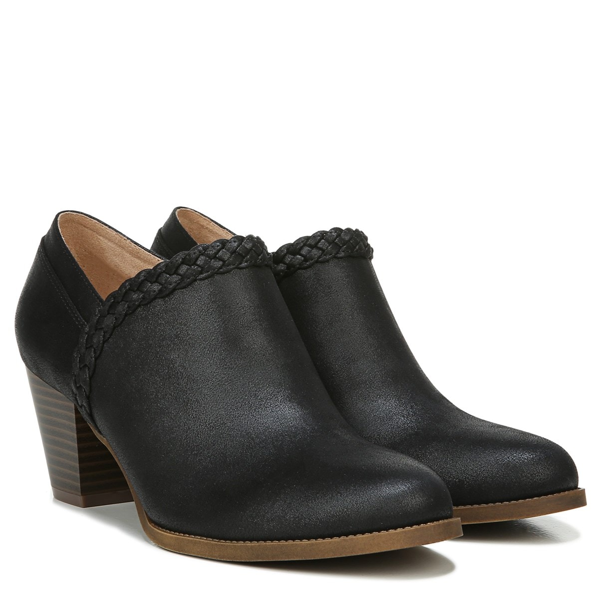 black bootie with block heel