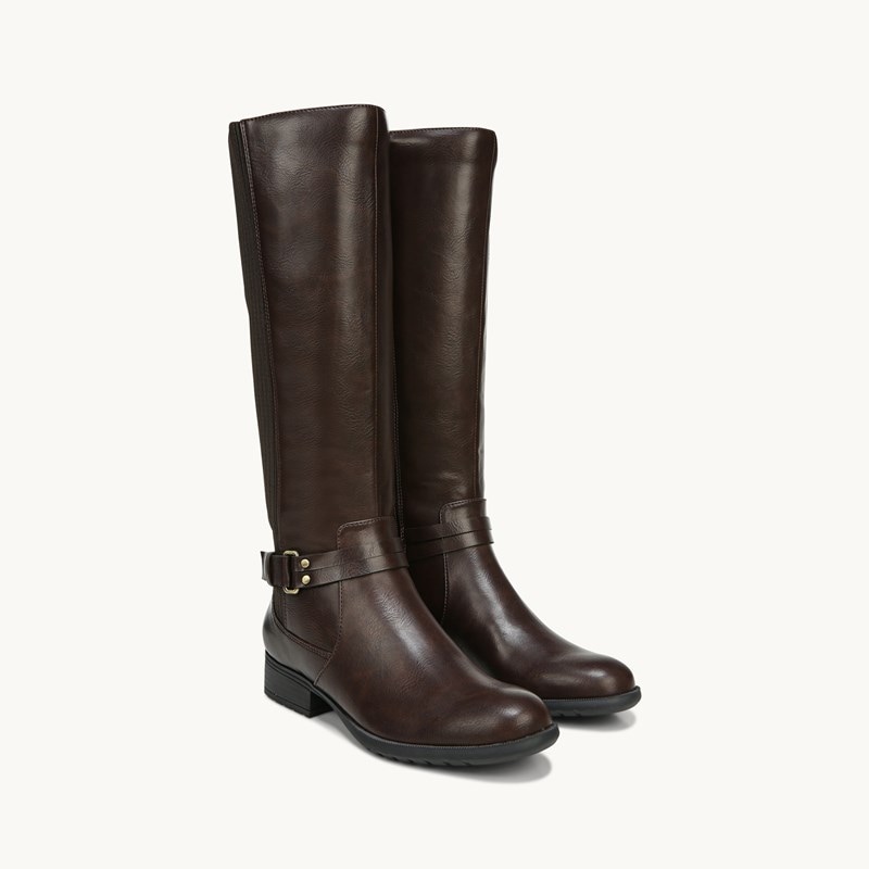 LifeStride Xanita Riding Boot (Dark Chocolate) Leather 9.0 M