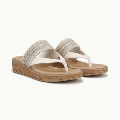 LifeStride Women's Happy Slip-On Cork Flats Thong Sandals - BHFO 2266