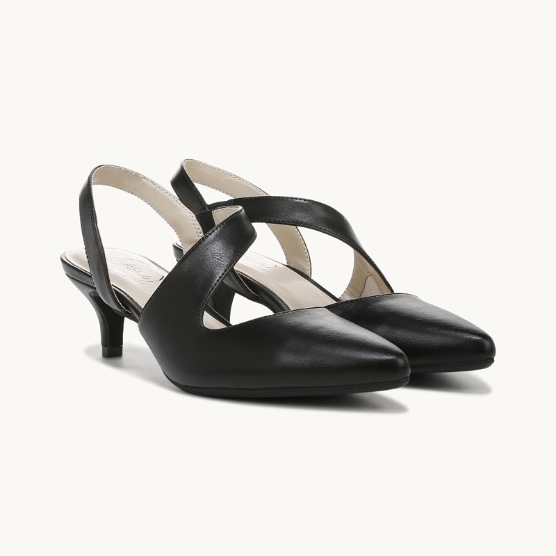 LifeStride Magnetic Pump Shoes (Black Faux Leather) Suede 9.0 M