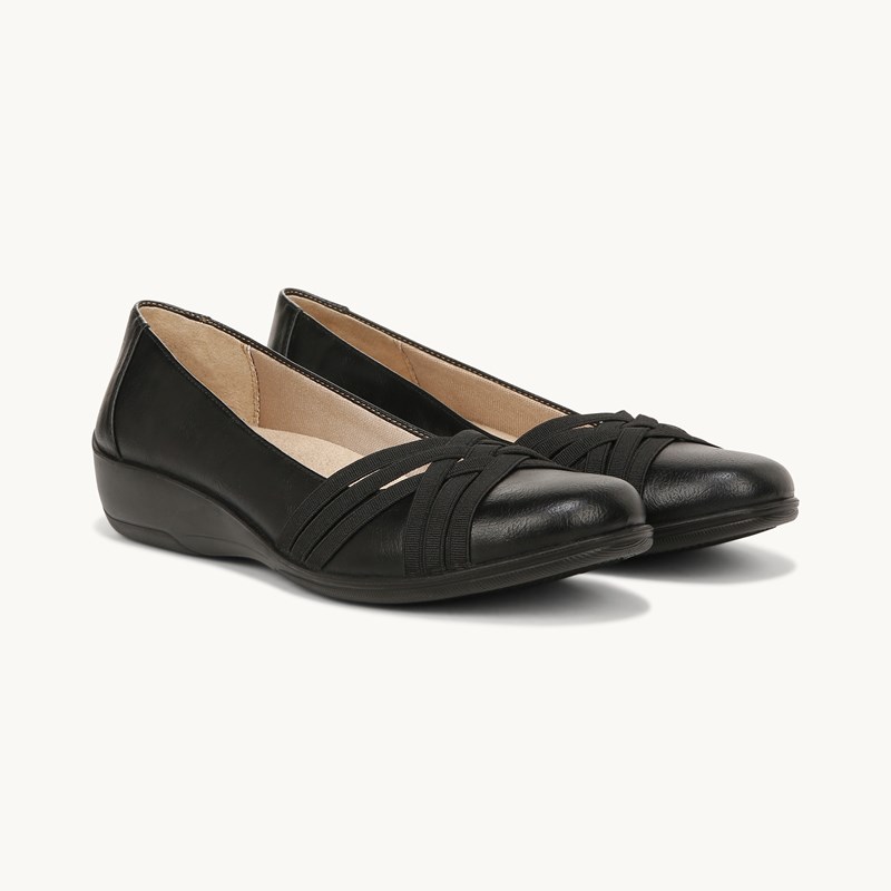 LifeStride Incredible 2 Slip On Shoes (Black Faux Leather) 9.5 M