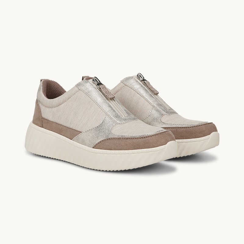 Bzees For LifeStride Winner Sneaker Shoes (Taupe Textured Fabric) 8.0 M