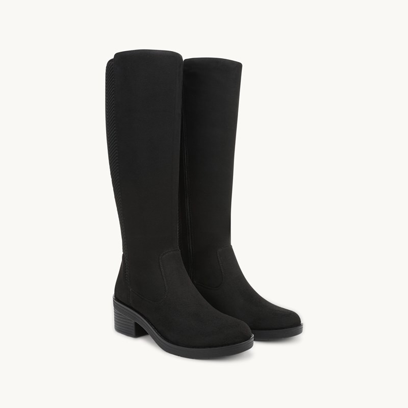 LifeStride Optimum Knee High Boot (Black Microfiber) Fabric 7.0 W