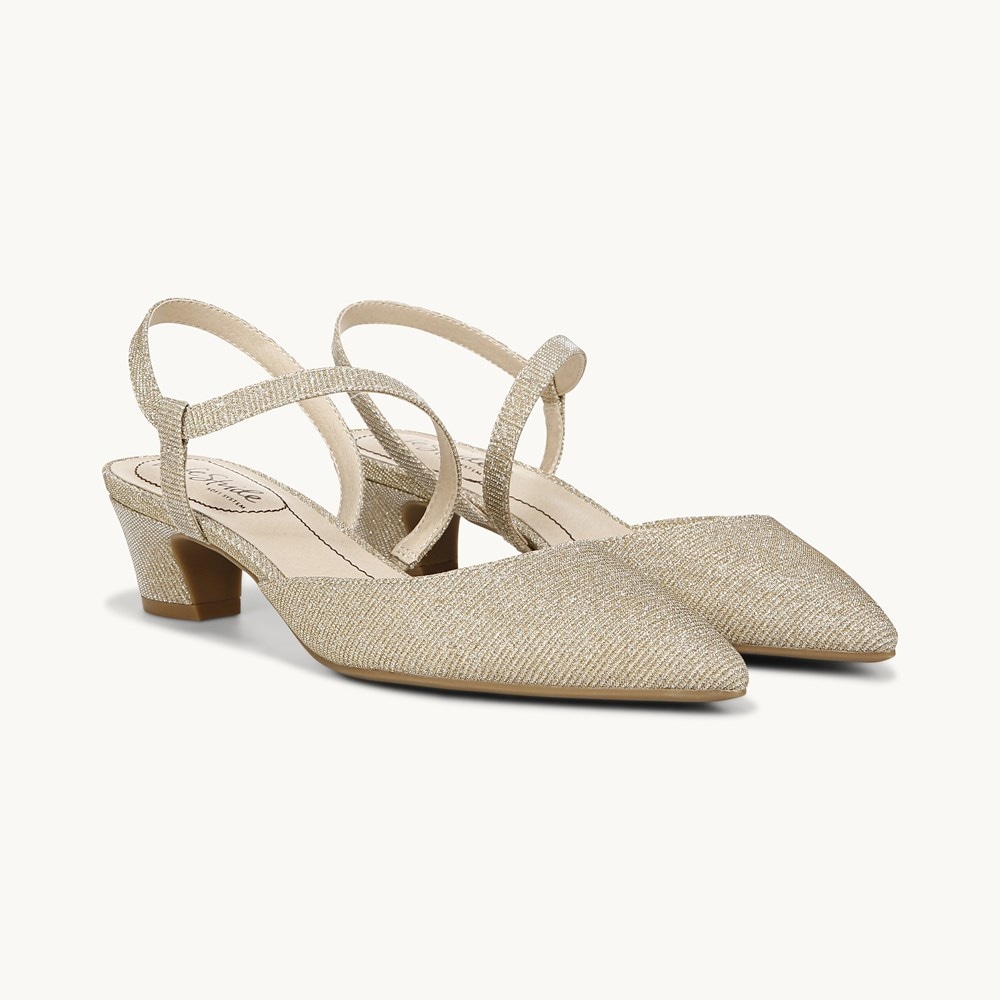 Lifestride gold heels on sale