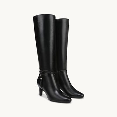 LifeStride Women's Berkley Knee High Boot – Wide Calf Moto Boots With Block Heel, Faux Leather & Stretch Gore - View #4