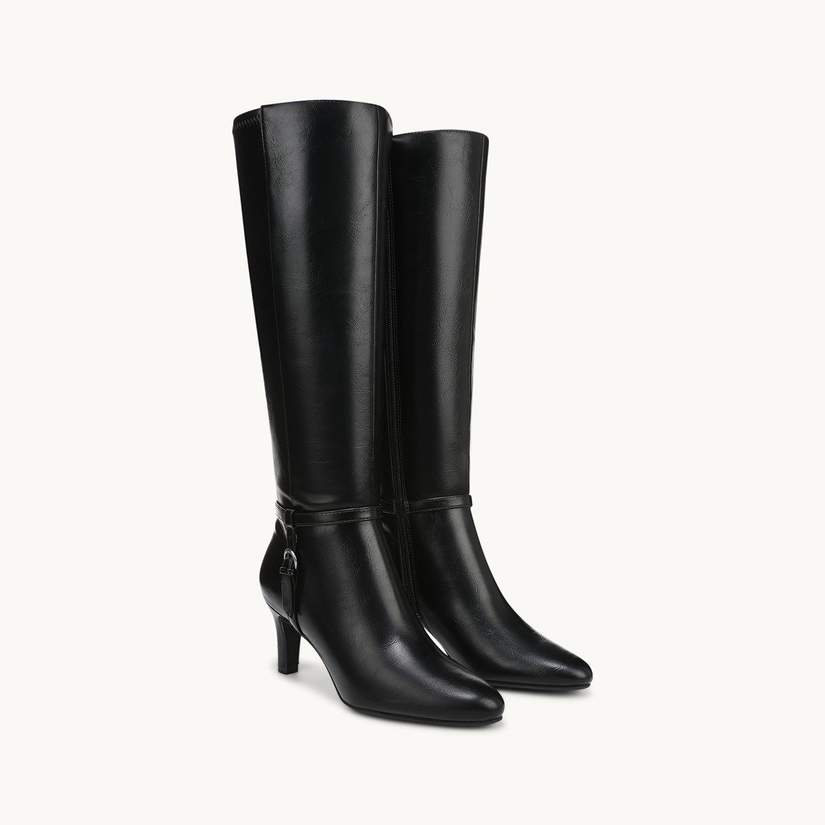 chinese dress ladies Amazon.com | Chicblooms Women's Plus Size Extra Wide Calf High Heel Dress  Boots with Ankle Buckle, Brown PU, 6 M US main image 0
