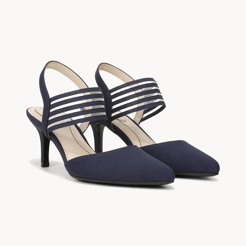 LifeStride Sanya Pump Shoes (True Navy) Suede 8.0 W