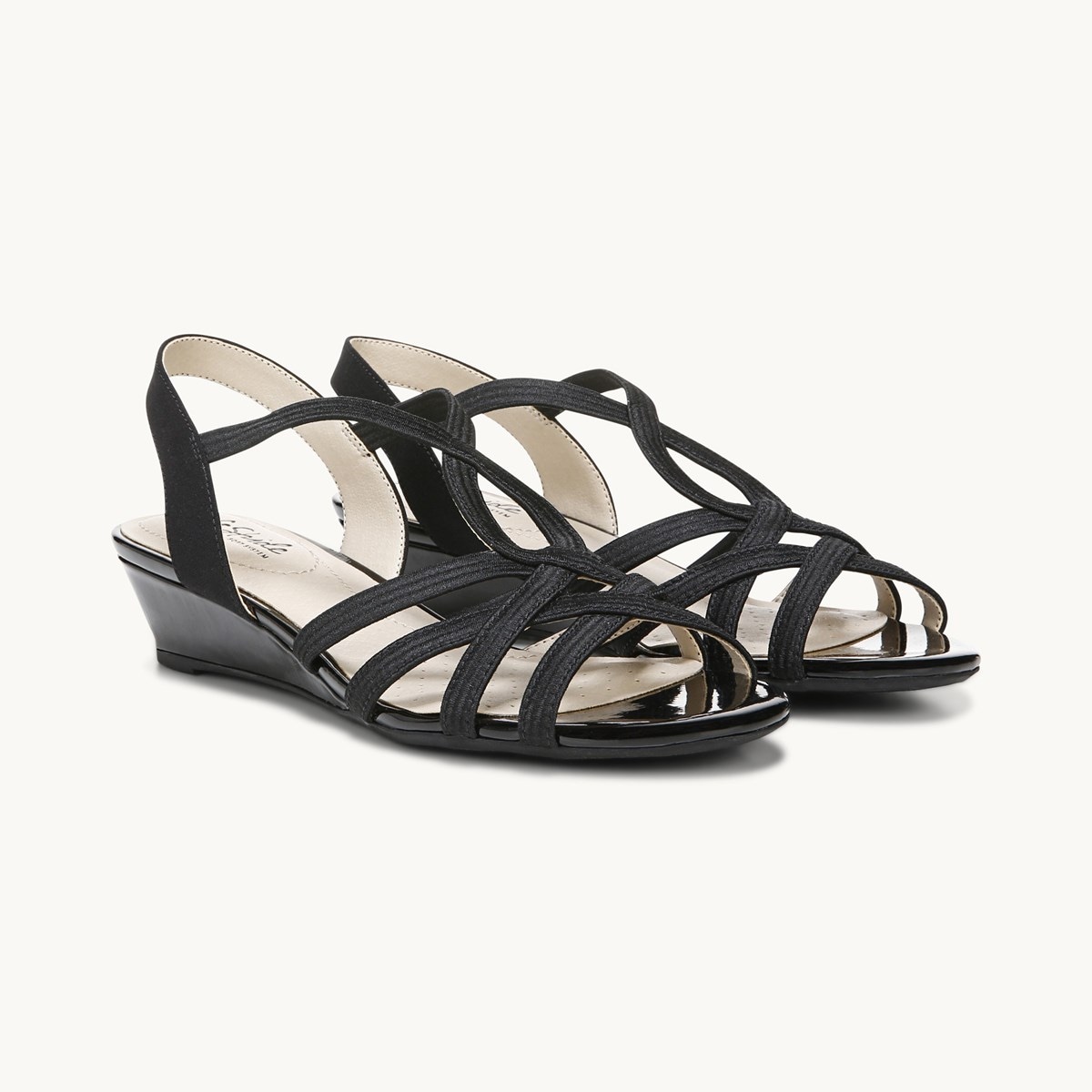 lifestride black sandals