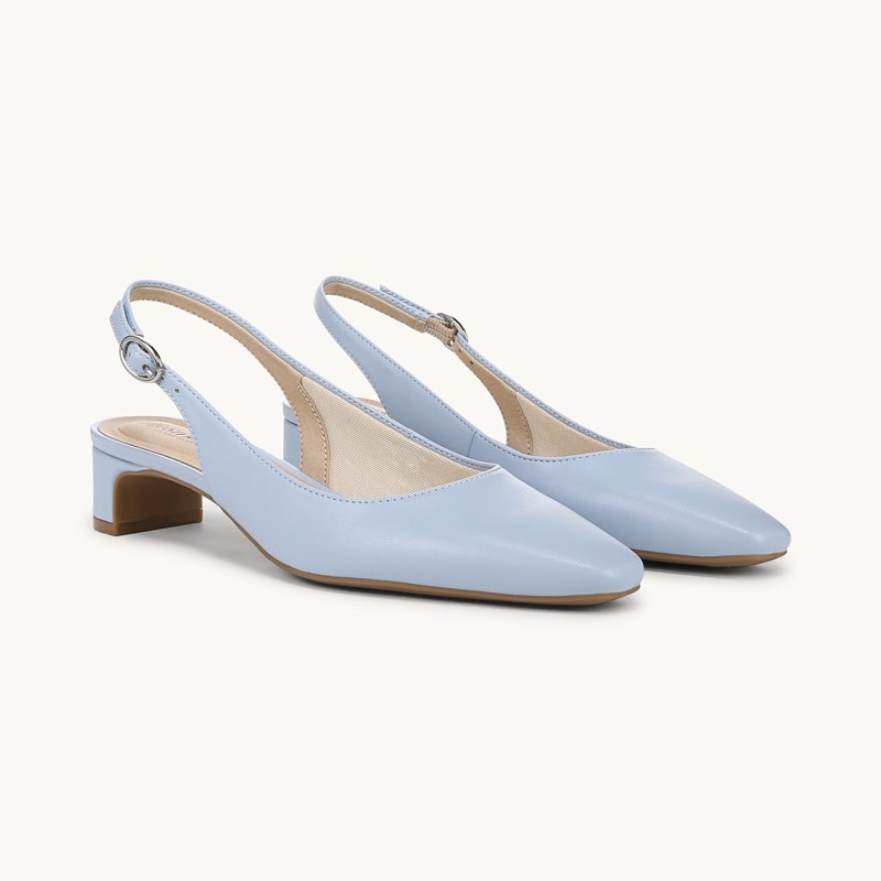 LifeStride Lorena Slingback Shoes (Ice Blue Faux Leather) 8.0 M