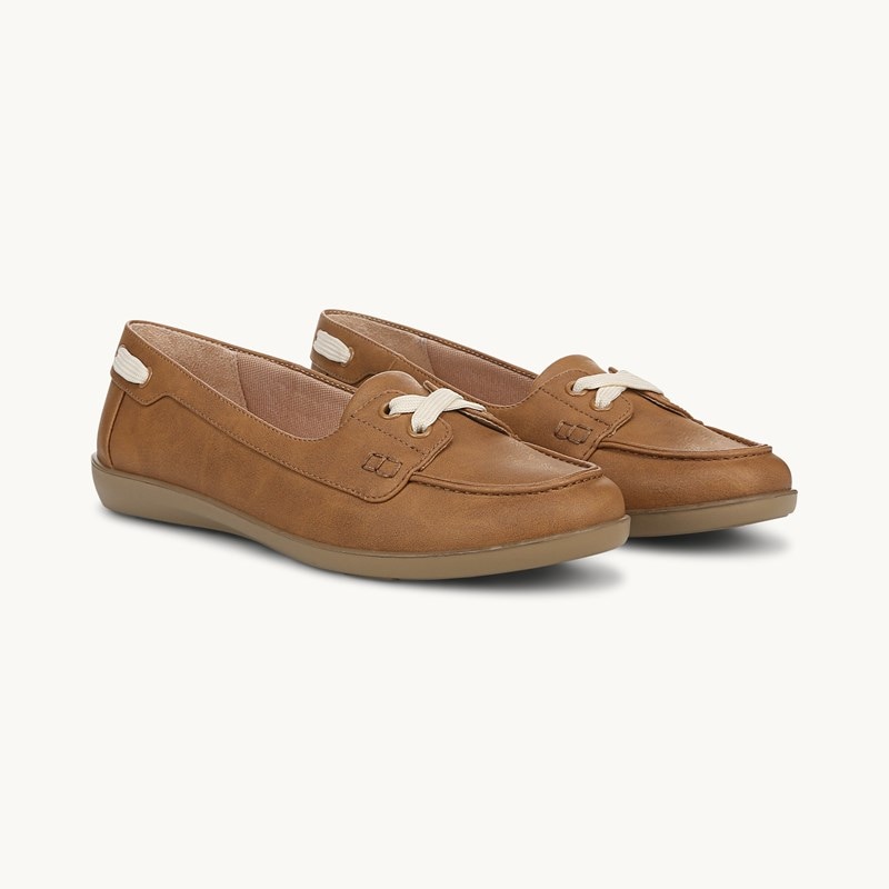 LifeStride Nautical Loafer Shoes (Tan Faux Leather) Fabric 6.0 M