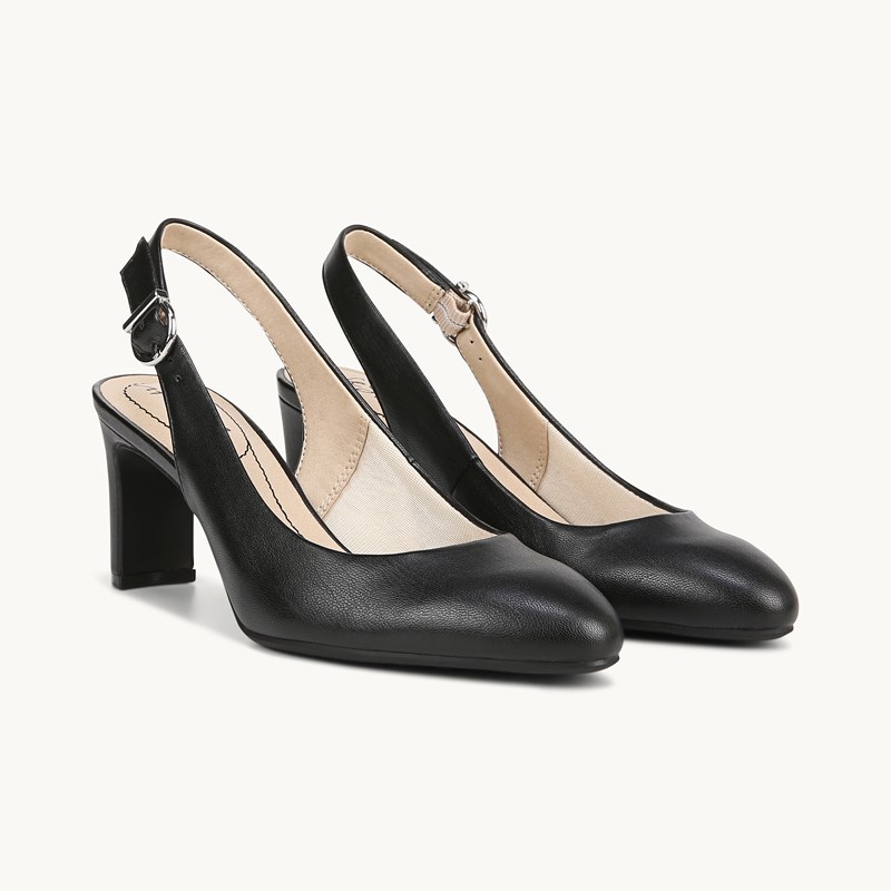 LifeStride Gigi Slingback Pump Shoes (Black) Leather 7.0 M