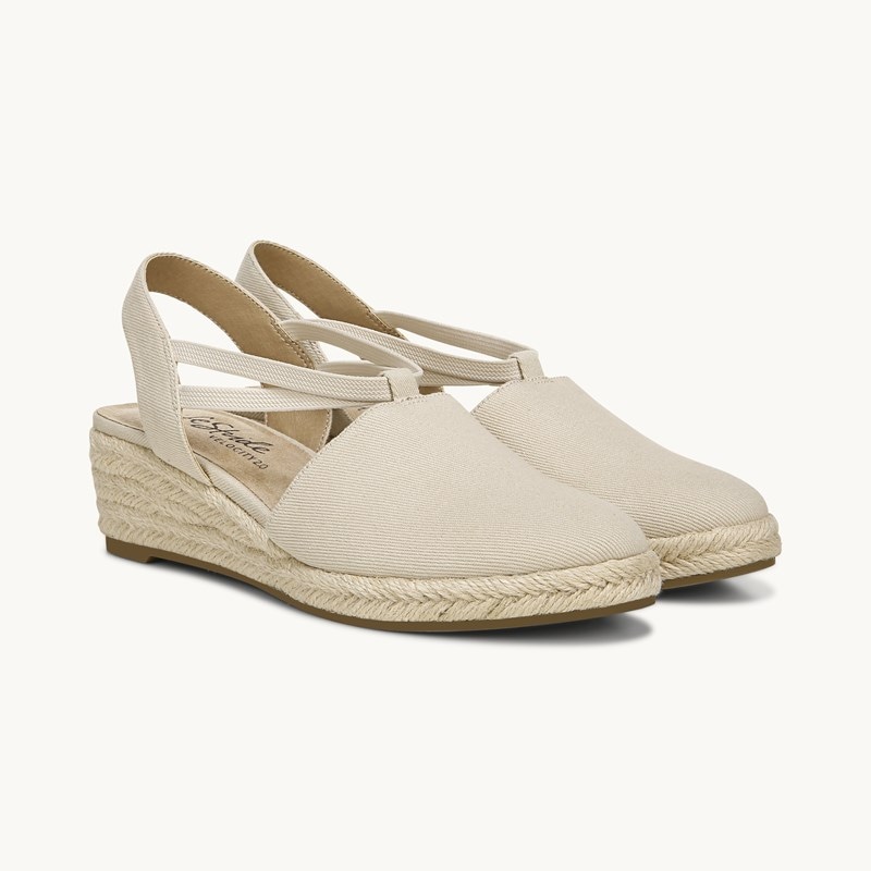 LifeStride Shoes Katrina 2 Espradrille Wedge Sandals (Almond Fabric) 10.0 M