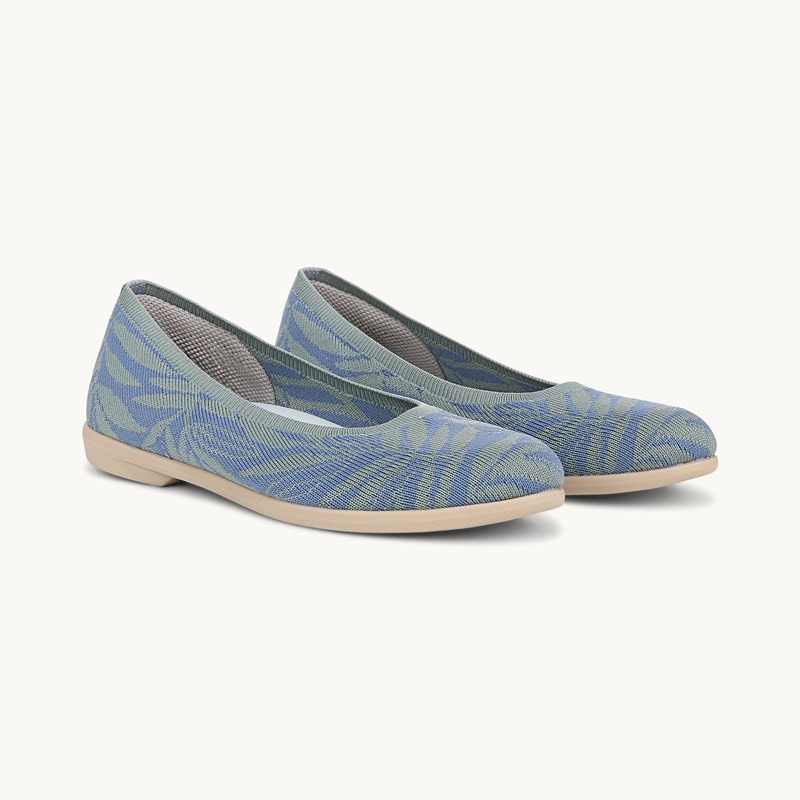 Bzees For LifeStride Kit 2 Ballet Flat Shoes (Elemental Blue Knit Fabric) 9.0 M