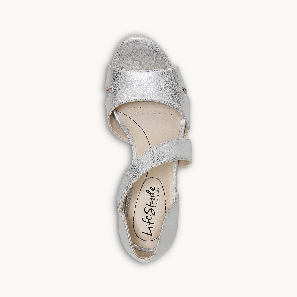 Lifestride silver sandals deals