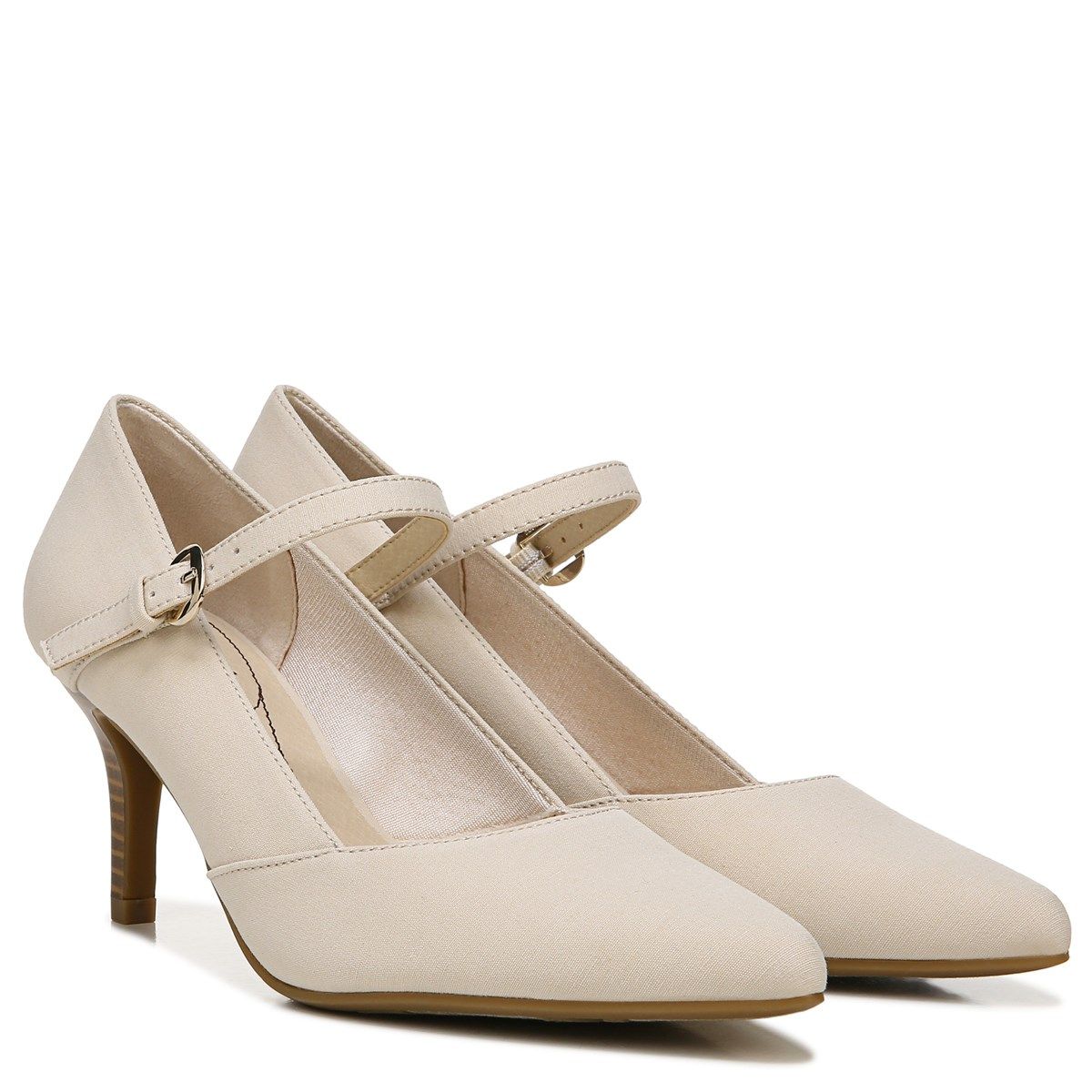 Sandrine Mary Jane Pump in Almond Milk Fabric | LifeStride