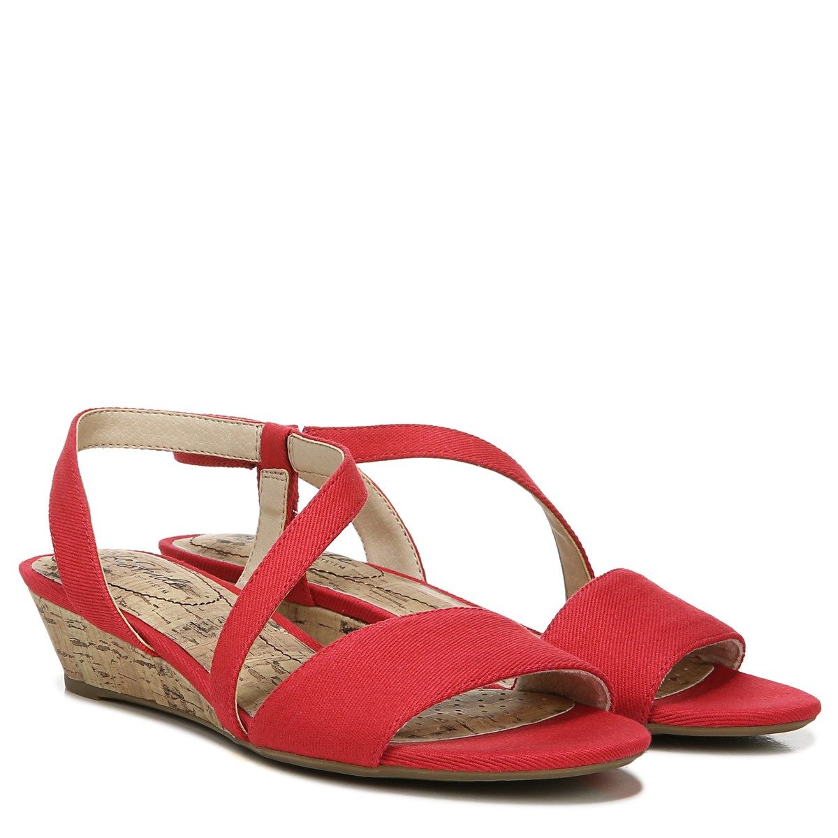 LifeStride.com | LifeStride Yasmine Wedge Sandal in Red Fabric