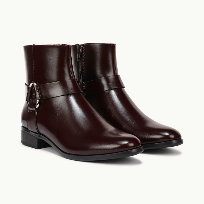 LifeStride Simona Ankle Boot (Choco Plum Glossy Faux Leather) 8.5 M