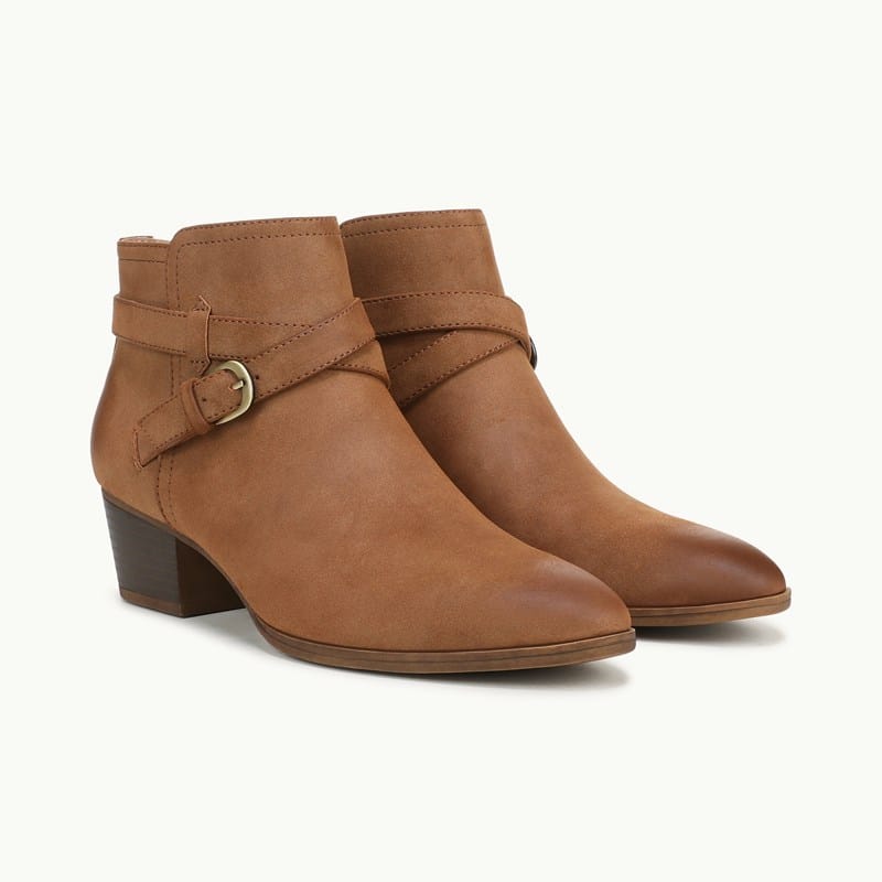 LifeStride Oaklyn Ankle Bootie Boots (Tan Faux Suede) 8.0 W
