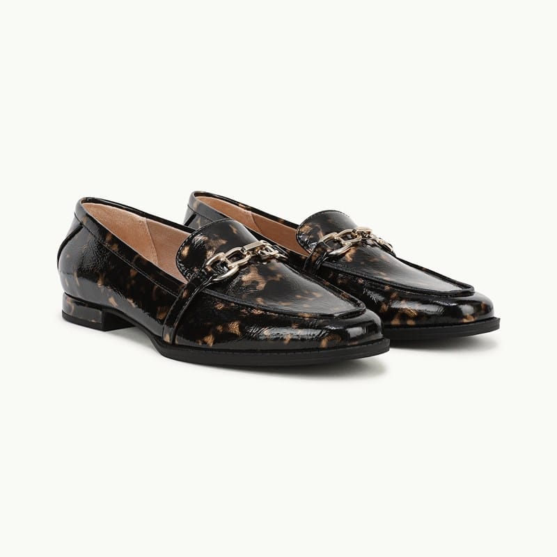 LifeStride Francine Bit Loafer Shoes (Tortoise Patent Faux Leather) 6.5 W