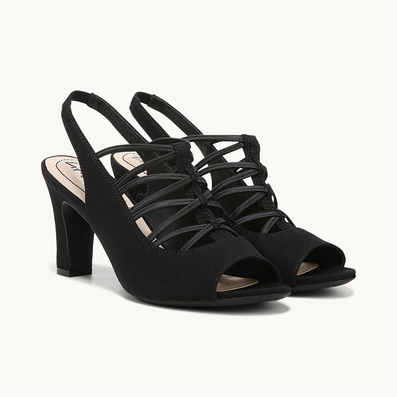 LifeStride Shoes Cabaret Dress Sandal (Black Fabric) 5.0 M