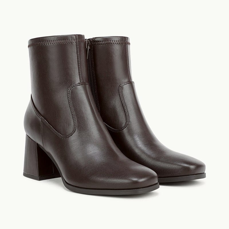 LifeStride Henny Ankle Boot (Dark Chocolate Faux Leather) Fabric 10.0 M