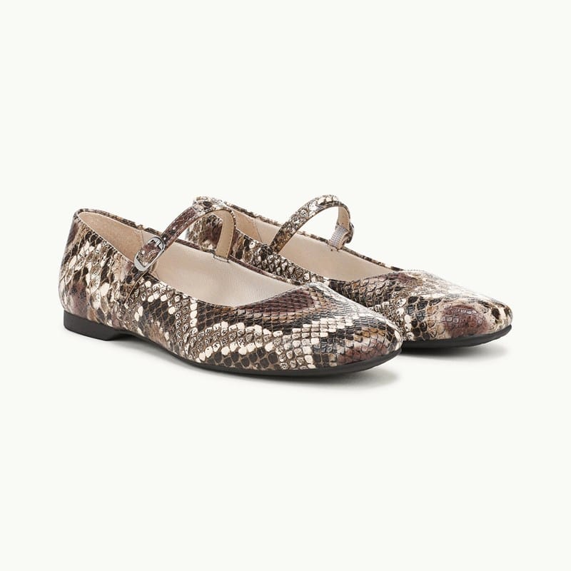 LifeStride Beloved Mary Jane Shoes (Brown Multi Snake Faux Leather) Fabric 11.0 M