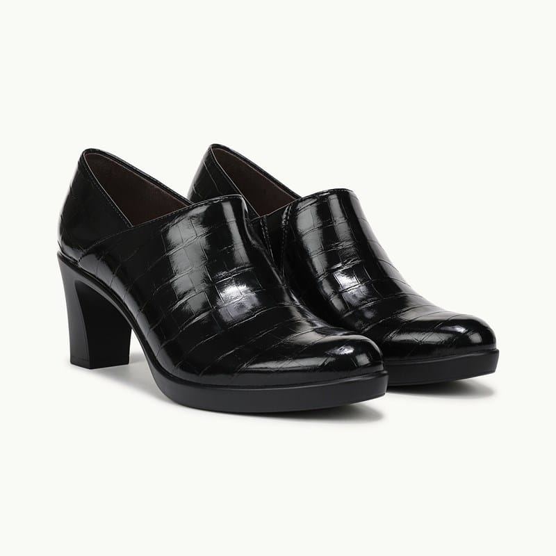 LifeStride Elegant Pump Shoes (Black Croco Faux Leather) Fabric 7.0 M