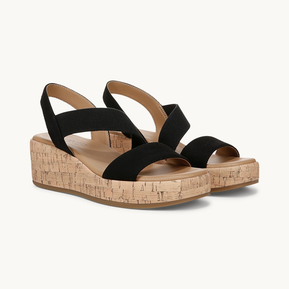 LifeStride Odette Women s Strappy Wedge Sandals Size 8.5 Black
