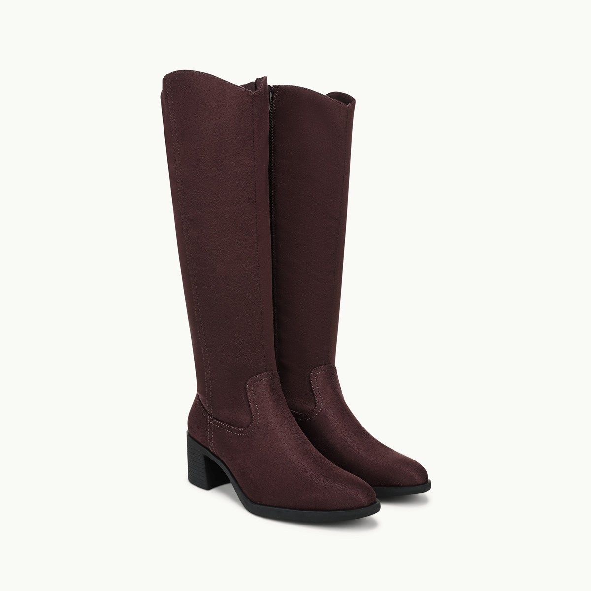 womens extra wide calf dress boots Naturalizer Emily Extra Wide Calf Knee High Boots - Dark Chestnut Brown Suede