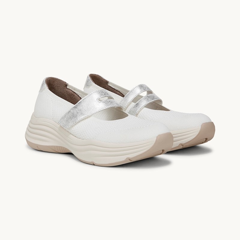 Bzees For LifeStride Intuition Knit Mary Jane Shoes (Bright White Knit Fabric) 6.5 M