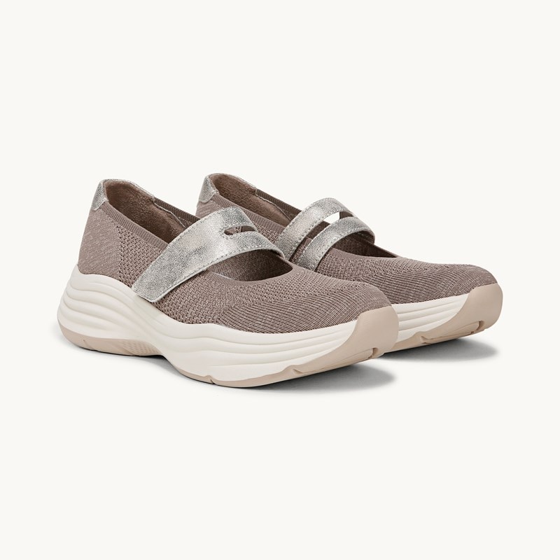 Bzees For LifeStride Intuition Knit Mary Jane Shoes (Latte Knit Fabric) 8.0 W