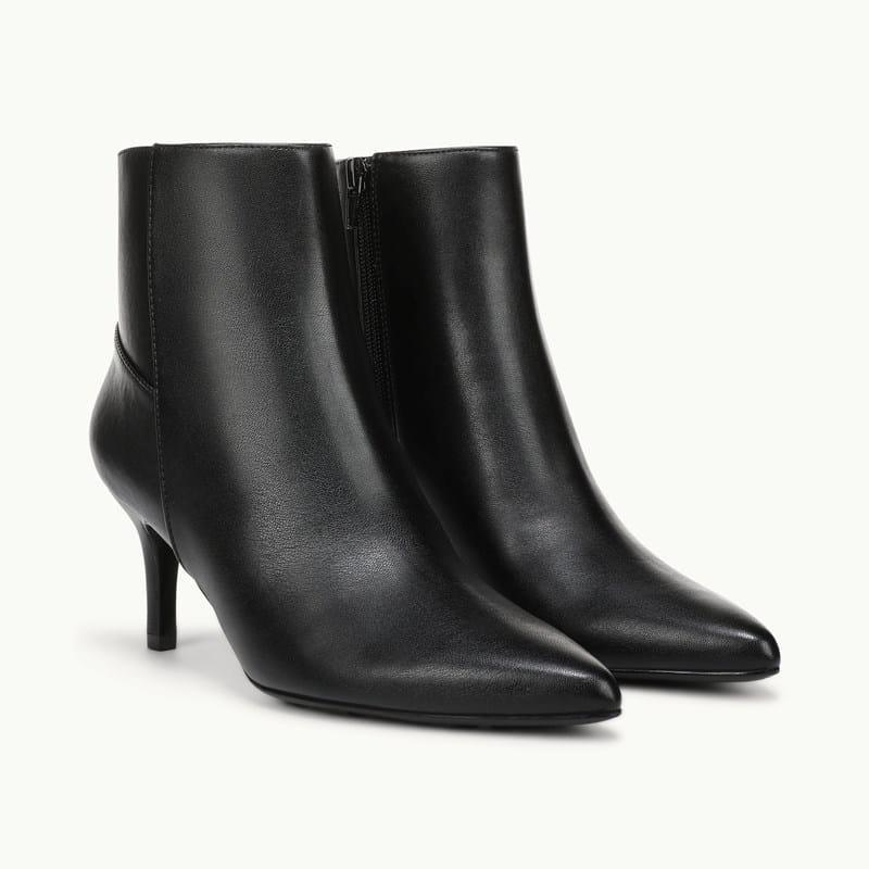 LifeStride Scottie Ankle Bootie Boots (Black Faux Leather) Suede 10.0 M