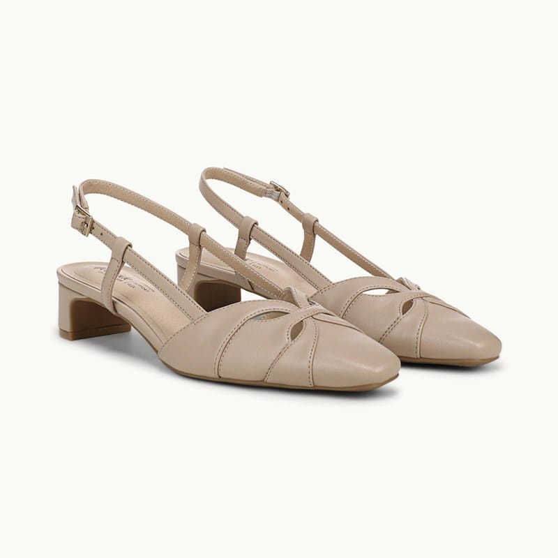 LifeStride Landon Slingback Pump Shoes (Tender Taupe Faux Leather) Suede 9.0 W