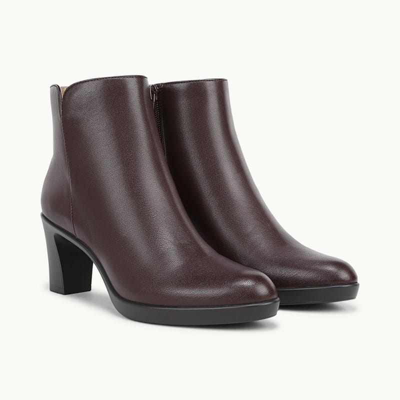 LifeStride Eloise Ankle Boot (Chocolate Plum Faux Leather) Suede 10.0 M