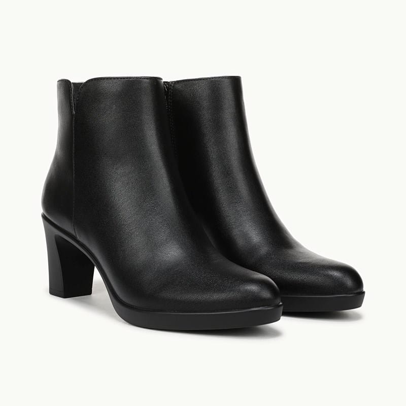 LifeStride Eloise Ankle Boot (Black Faux Leather) Suede 7.5 W