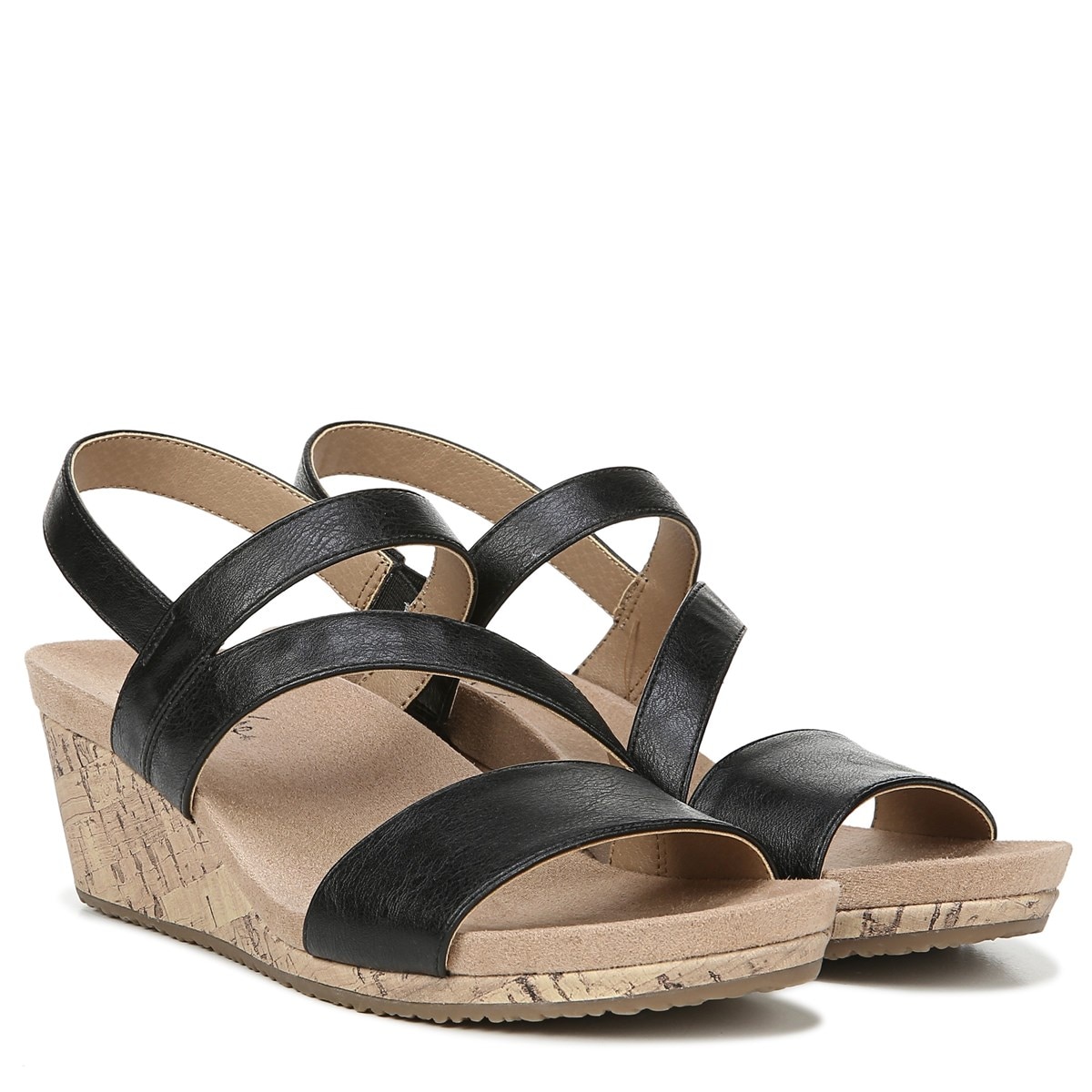 lifestride black sandals