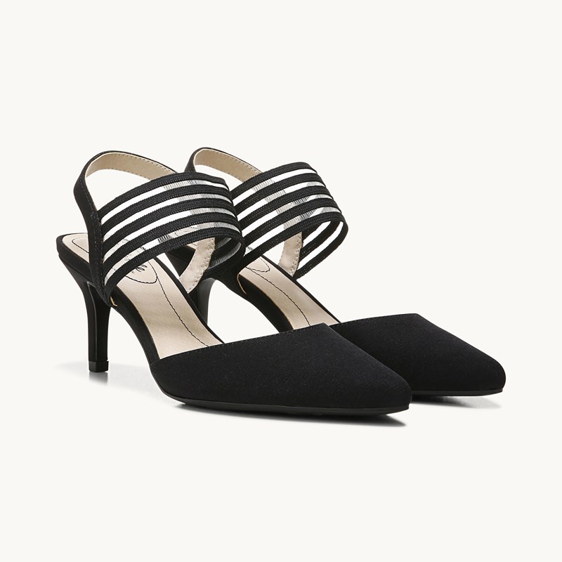 LifeStride Sanya Pump Shoes (Black Fabric) Suede 10.0 M
