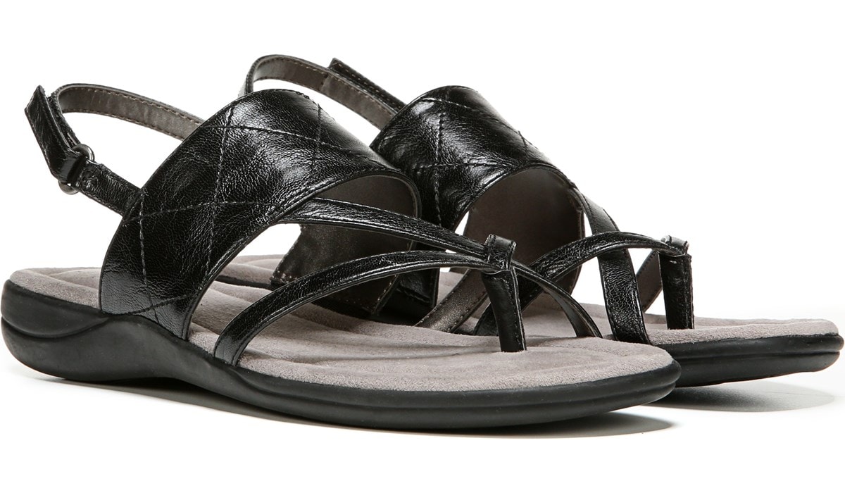 lifestride black sandals