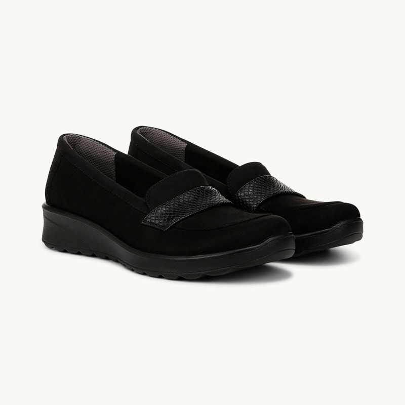 Bzees For LifeStride Gamma 2 Slip On Shoes (Black Fabric) 6.5 M