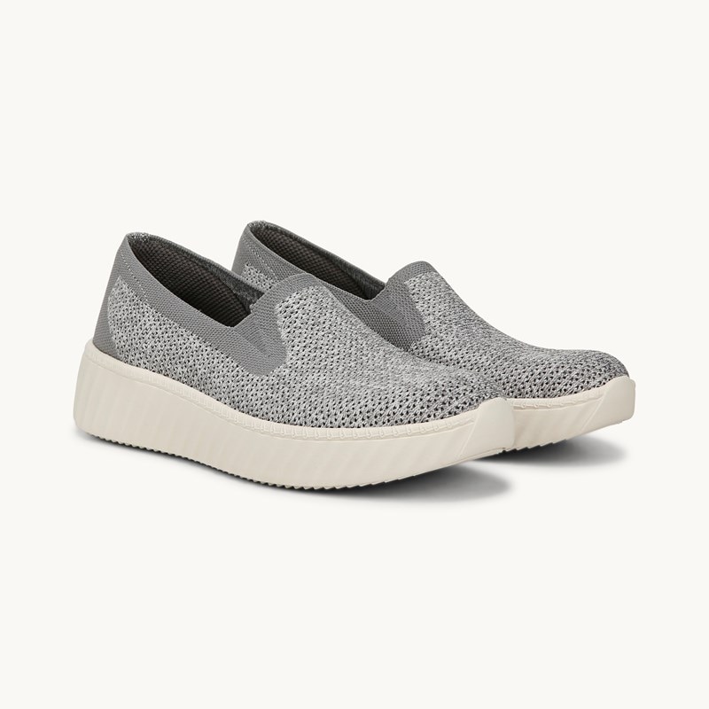 Bzees For LifeStride Wednesday Slip On Shoes (Graphite Heathered Knit) Fabric 7.0 W