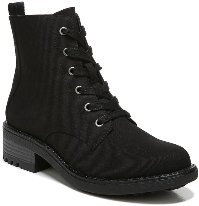 LifeStride Kunis Canvas Women's Combat Boots, Size: 7.5, Black